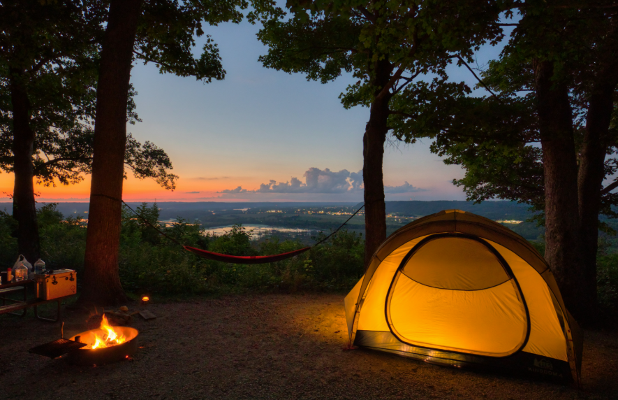Camp at night